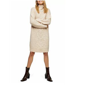 TOPSHOP Cable Knit Midi Sweater Dress